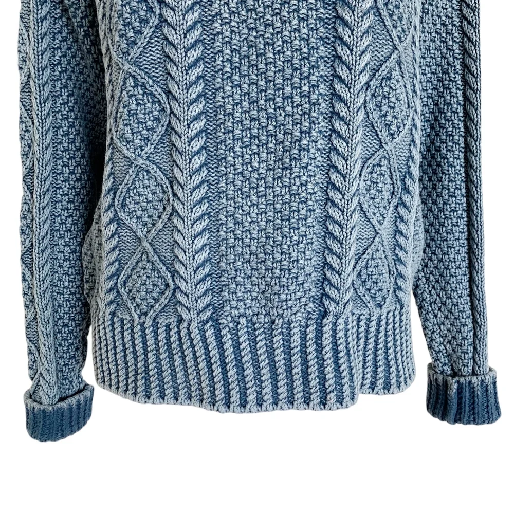 L.L. Bean Blue Cable Knit Sweater - Picture 4 of 13